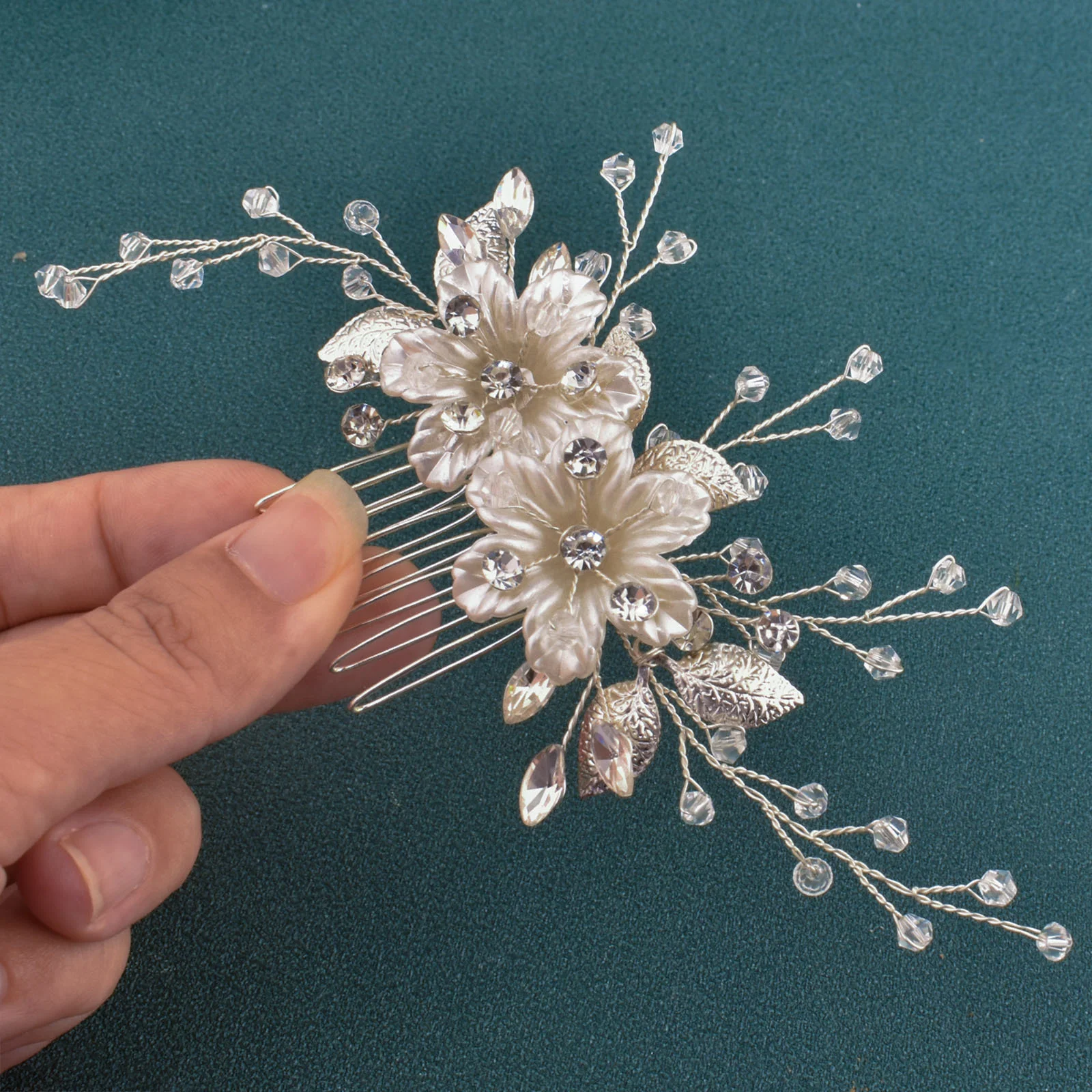 DZ196 Flower Wedding Bridal Hair Comb Handmade Women Hair Pins Party Hair Jewelry Pageant Hair Ornament Party Girl Headwear