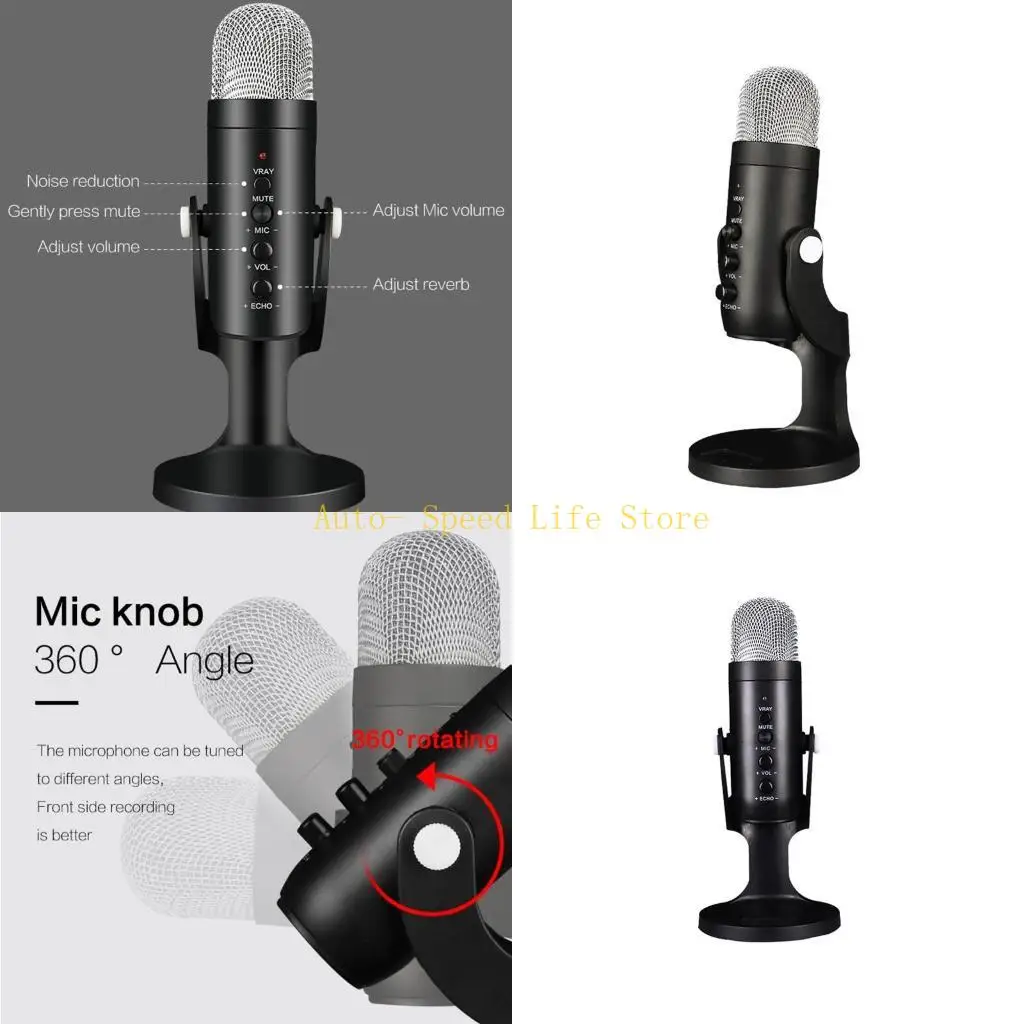 02DA ميكروفون ألعاب USB محمول متعدد الاتجاهات للحد من الضوضاء