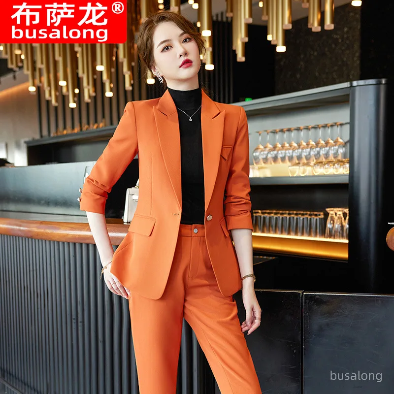 Business Wear Autumn and Winter Long Sleeve Suit Temperament Civil Servant Interview White Collar Office Wear Work Clothes Small