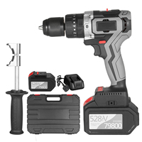 Cordless Drill Driver 21v 6.0a Battery Max Torque 200n.m 1/2 Inch Variable Speed Impact Hammer Uk Plug