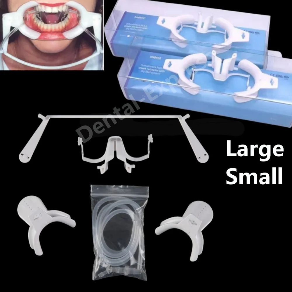 ضاد الأسنان داخل الفم مع لعاب فرعي ، ضام الشفاه الخد ، فتاحة الفم ، طبيب الأسنان ، نولا فموية ، قوس الحقل الجاف ، L ، S