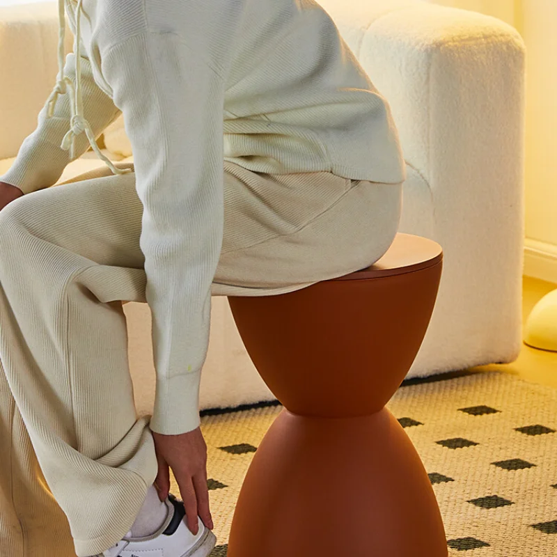 

Nordic Style Footstool - Creative Shoe Changing Stool Round Tea Table Multi-color Thickened Fashion Thickened Plastic Round
