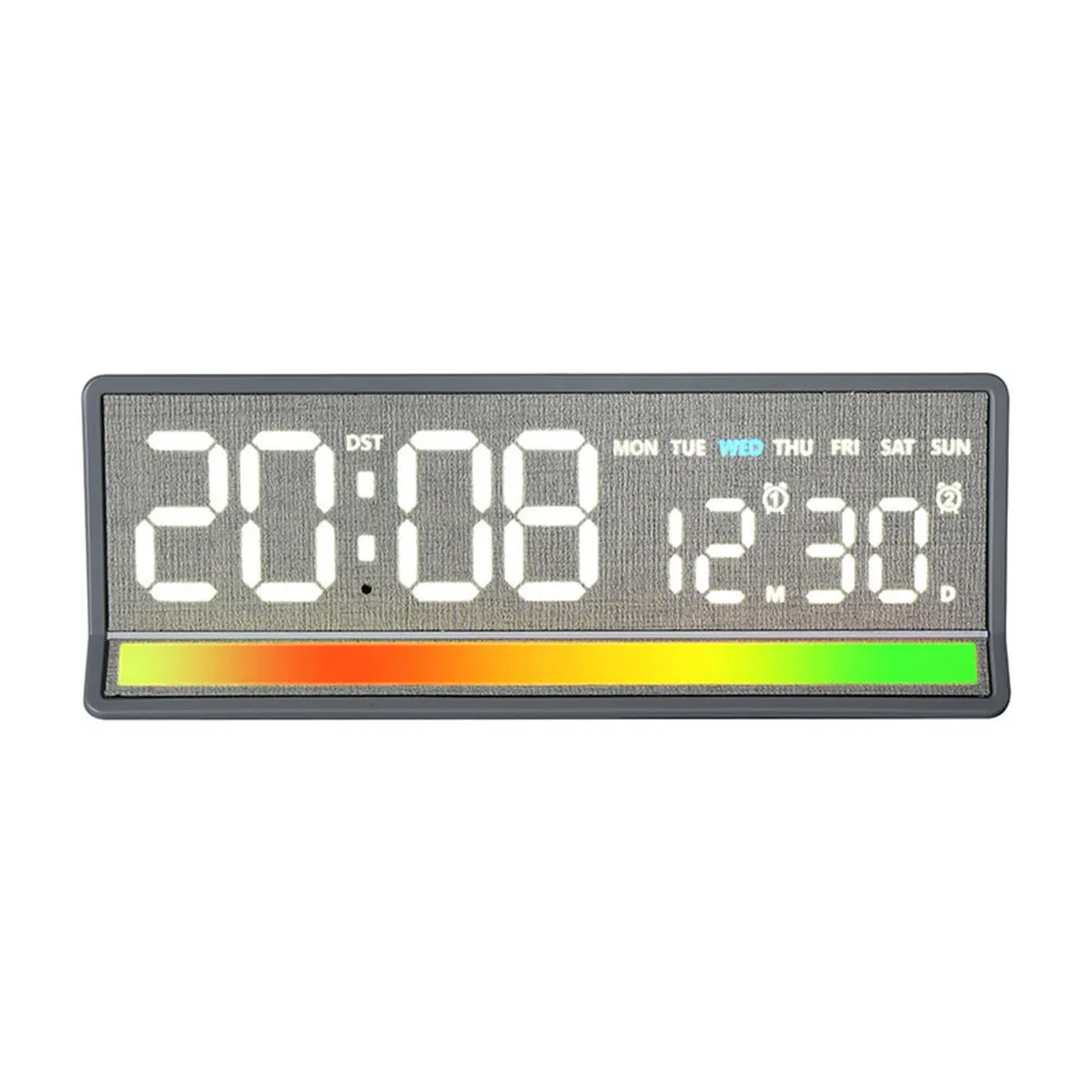 Digital LED Alarm Clock Featuring Time Date Day Temperature Display 3-Level Brightness Control and 99min 59sec for countdown