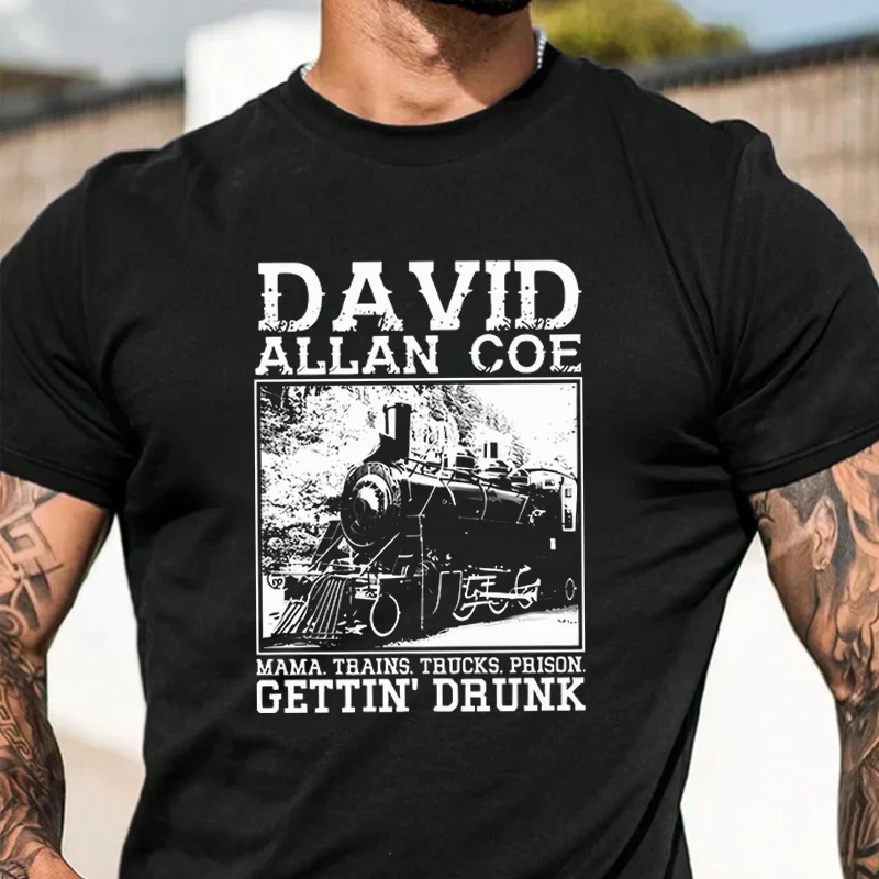 

Vintage David Allan Coe T-Shirt Men Hip Hop Streetwear Unisex Casual Fashionable Short Sleeve Tops