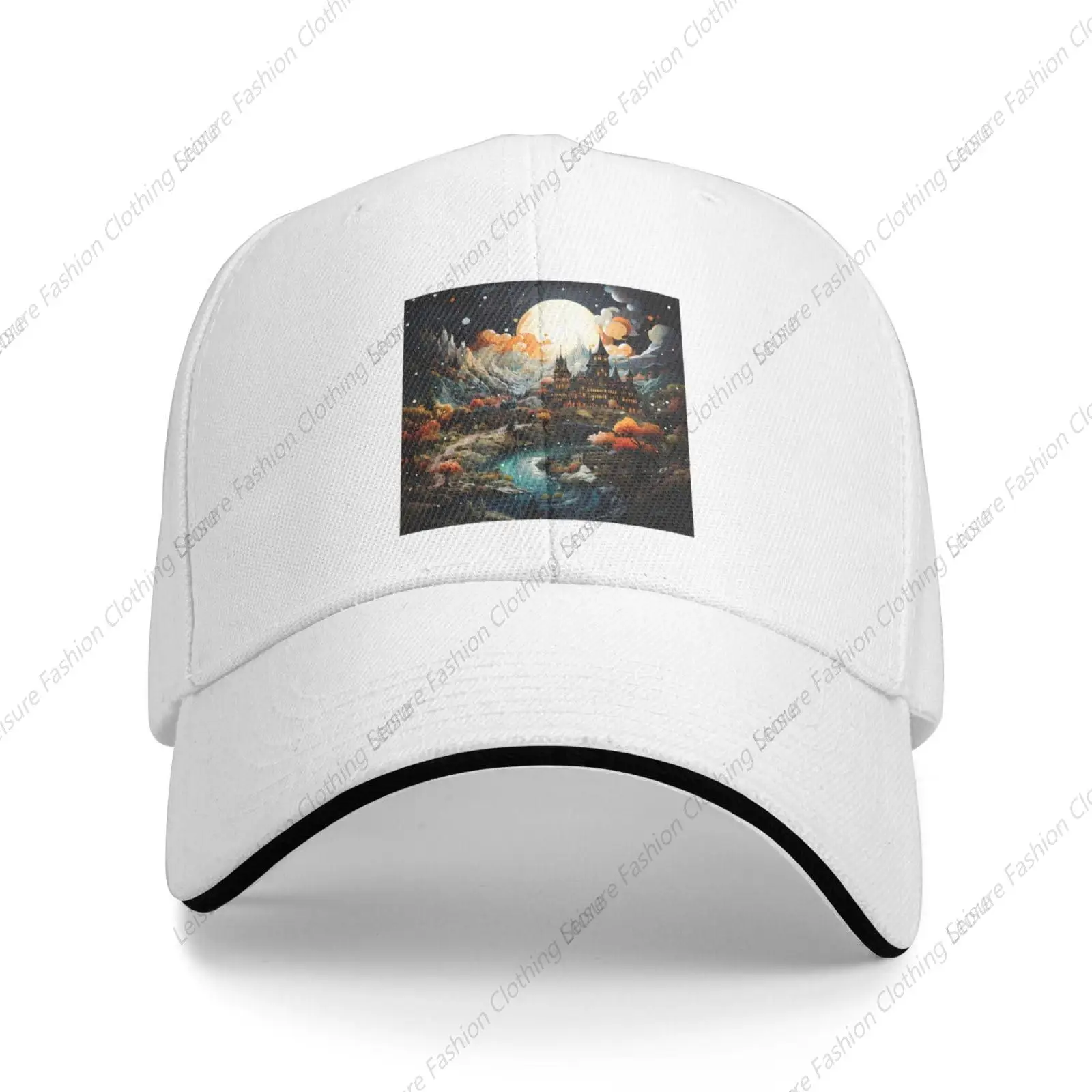 

Castle in The Moonlight Pattern Casual General Baseball Cap Comfortable Light