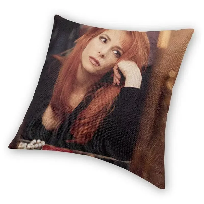 Pretty Mylene Farmer Cushion Cover 45x45 Decoration Printing French Singer Throw Pillow Case for Sofa Double Side