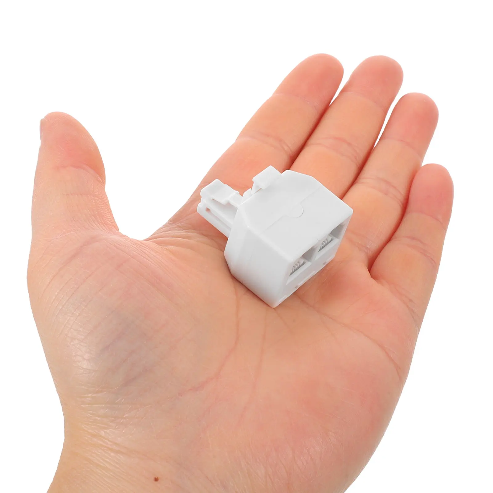 10Pcs Sleek White Rj11 6p4c Phone Line Splitter 1 Male to 2 Female Dual Outlet Telephone Adapter for Corded Phones Fax Machines