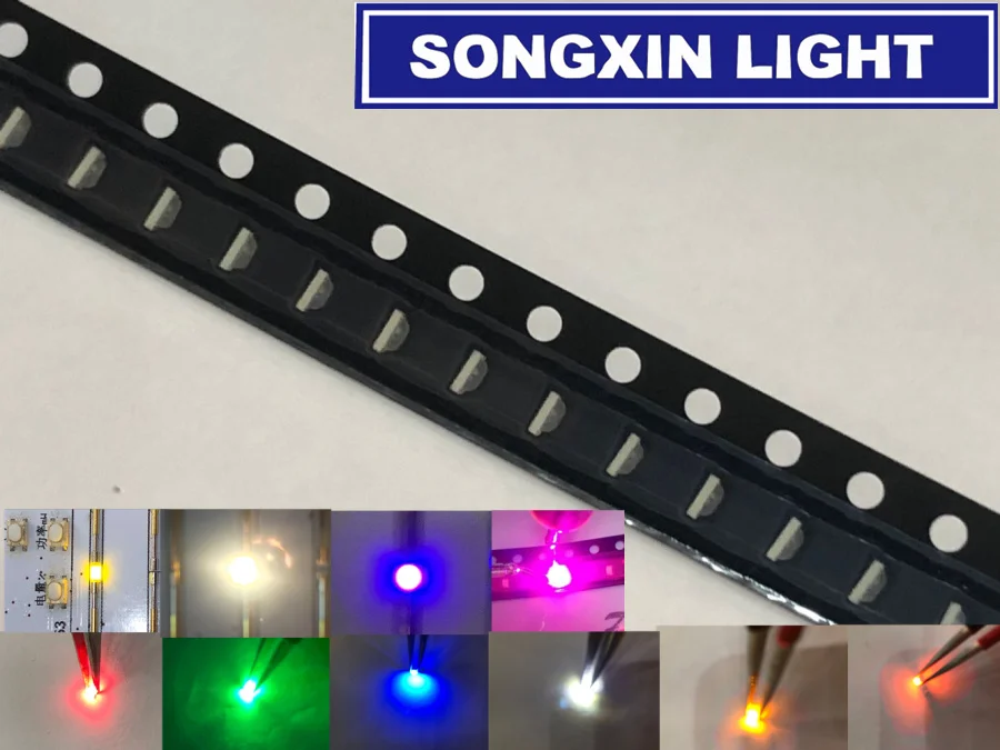 3000pcs Side SMD 0805(0802) LED White Red Green Yellow ICE Blue Warm White Yellow Green Orange pink purple Light Emitting Diode