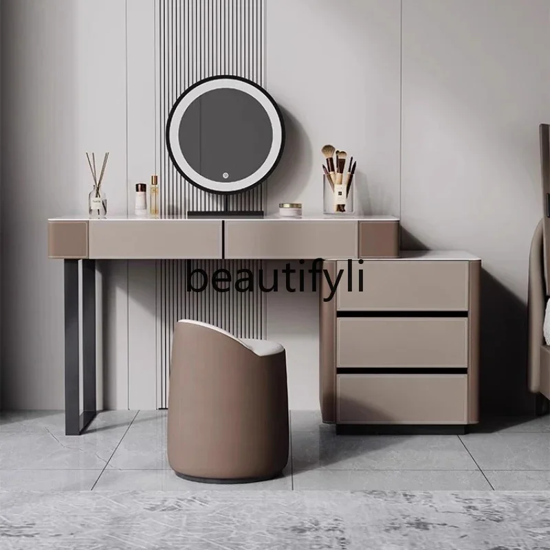 

DD25Dresser, chest, integrated bedroom, modern simple small apartment, light luxury rock slab makeup table, makeup table