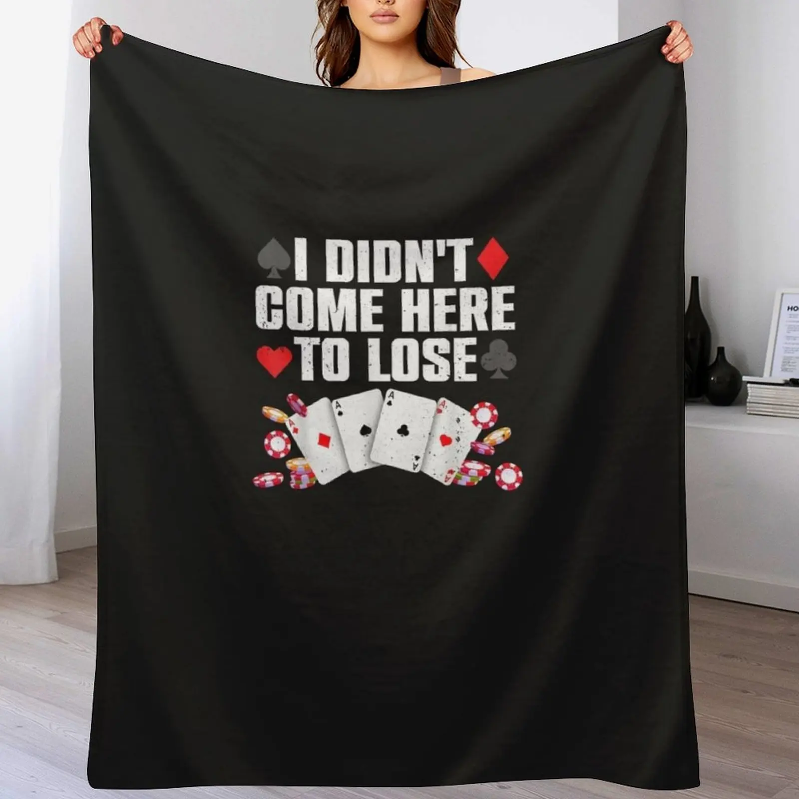 Cool Poker Player Art For Men Women Casino Lover Gamblers Throw Blanket Cute Weighted blankets ands Blankets