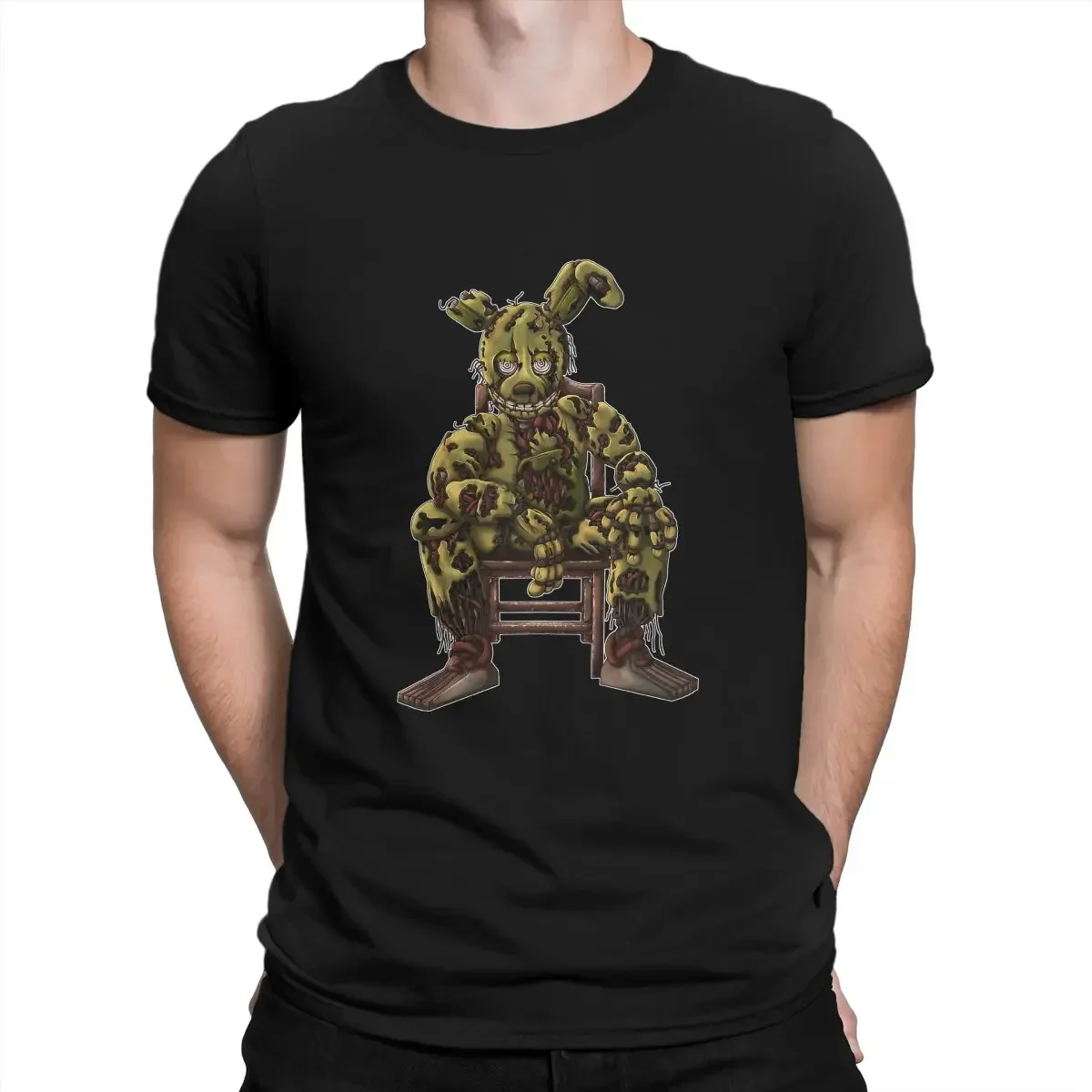 Short Sleeve O Neck T-Shirts Cotton Gift Tops Springtrap Sat In Chair Men T Shirt FNAF Vintage Tee mens designer clothes style