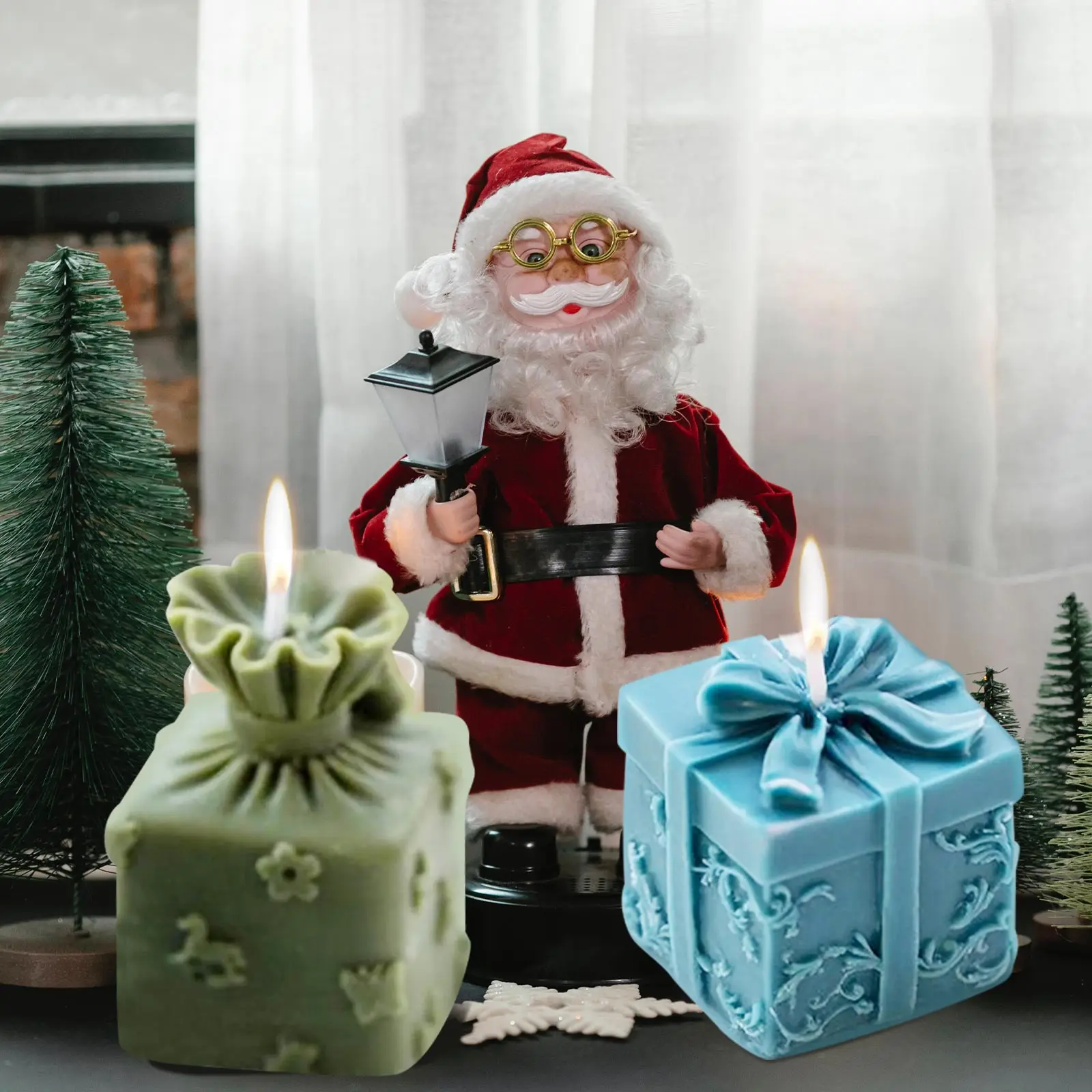 

2pcs Silicone Mold Diy Scented Making Mould Xmas Adornment Craft Mold Christmas Gift Design Tool