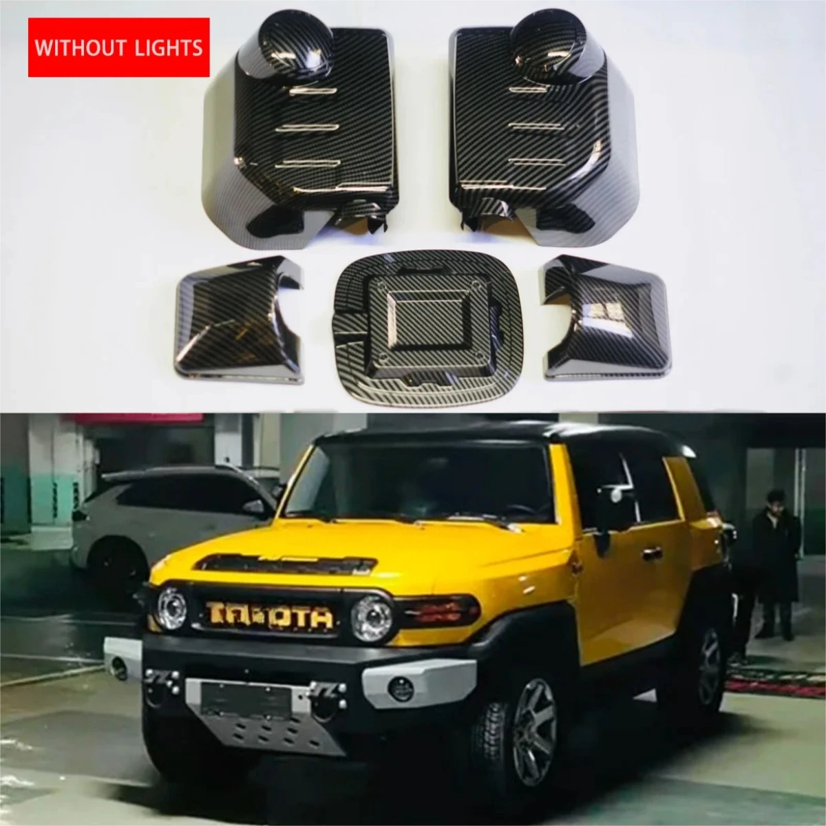 For Toyota FJ Cruiser Exterior Accessories Blackened Tank Mirror Covers FJ Cruiser Outside Door Handle Cover Side Mirror Cover