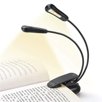 Rechargeable Book Light 10 LED Music Stand Lights Dimmable 3 Brightnessx3 Color Light up 2 Full Pages Eye-Cared Clip on Light