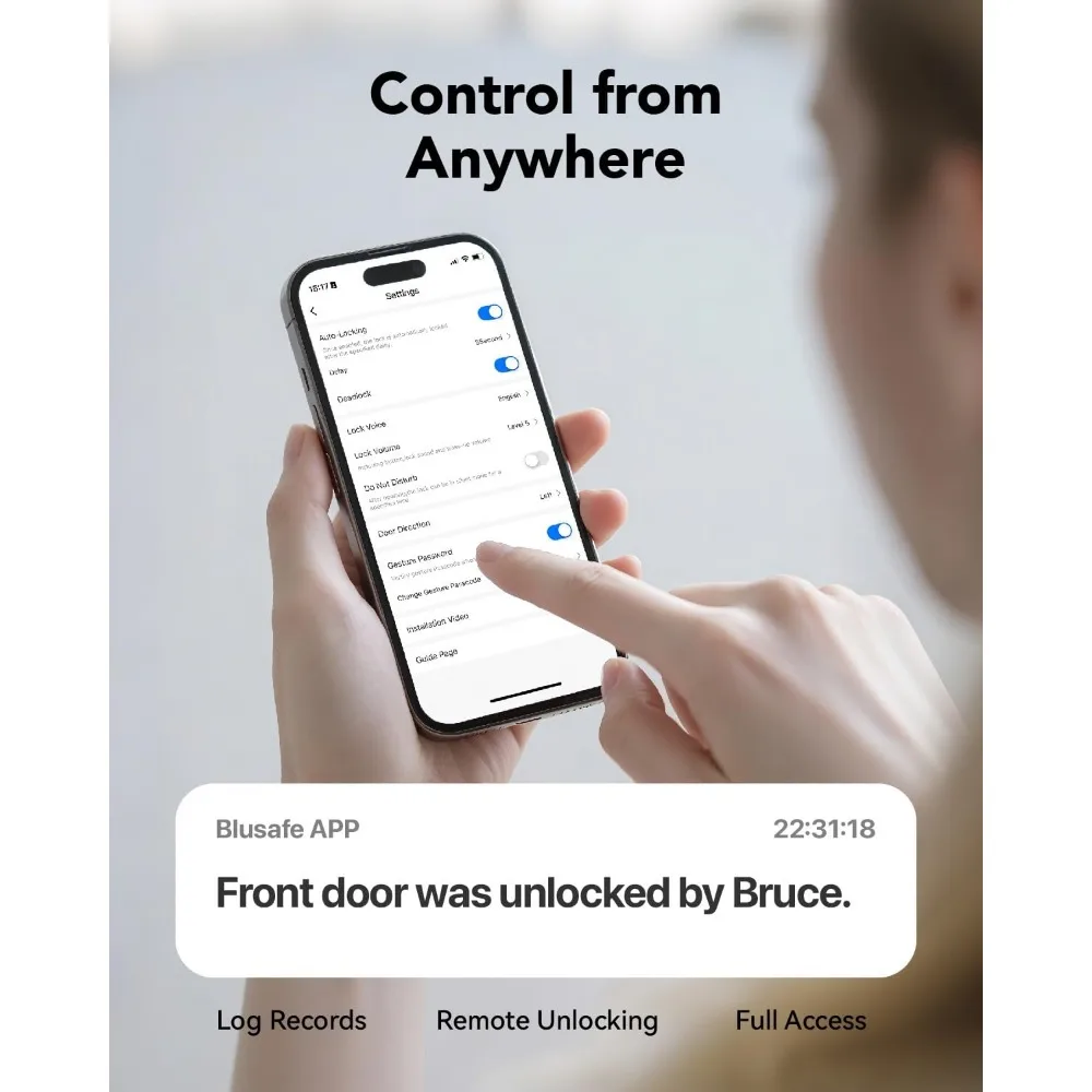 Smart Lock Fingerprint Door Deadbolt Lock 4-in-1 Entry Door Locks Smart (Cloud Brushed Nickel)