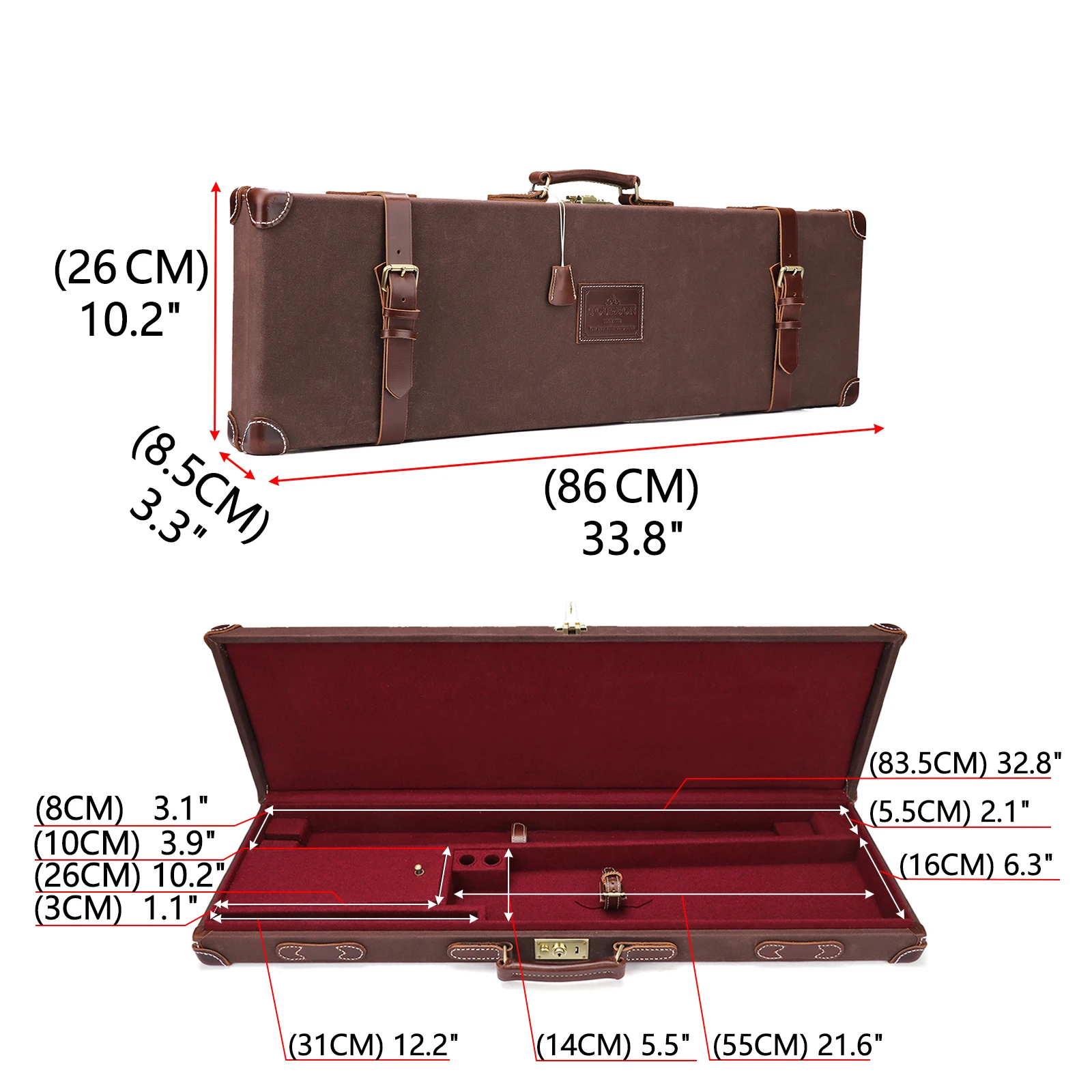 Imagem -03 - Tourbon-hunting Gun Hard Case Armazenamento de Espingarda Universal Canvas Wax Bolsa de Transporte Rifle Impermeável com Fechamento Tiro Acessórios Gun