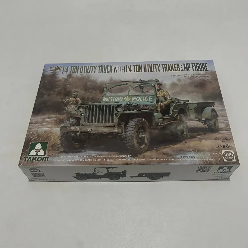

Takom 2126 1/35 1/4 Ton Utility Truck with 1/4 Ton Utility Trailer & MP Figure Plastic Model Kit
