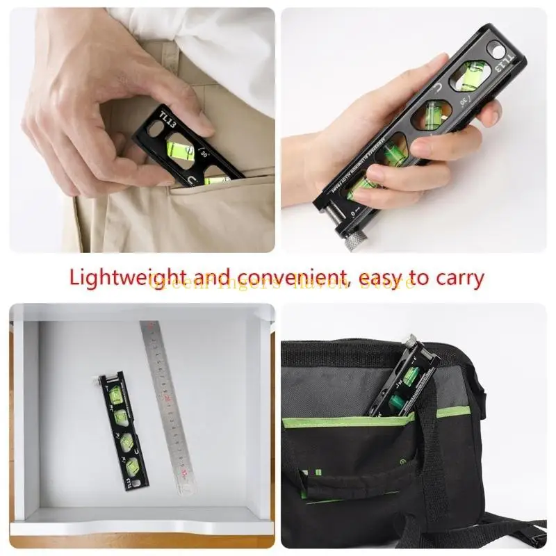 F68D عالي الدقة من مستوى الألومنيوم القياس الأدوات المضادة للانحدار القوي مستوى الفقاعة المغناطيسية المسطرة