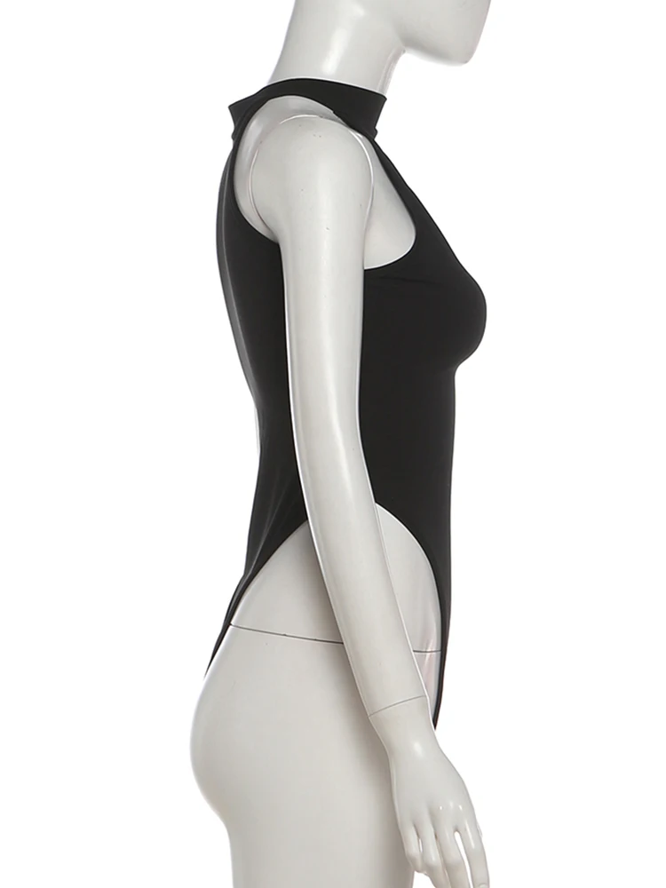 SIsterlinda Sexy Bodysuit für Damen, klassischer Trend, ärmellos, O-Ausschnitt, Patchwork, Stretch, Skinny, Mode, Midnight Street Party, Clubwear – Detail 4