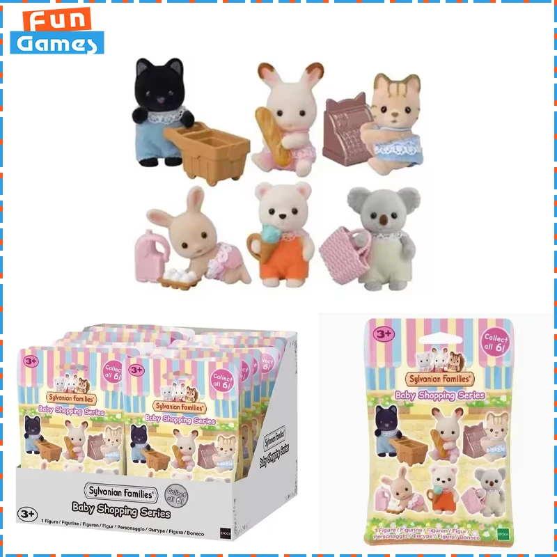 Kawaii Sylvanian Families Blind Box Shopping Series Ternurines Sylvanian Family Baby Dolls Ornament Model Girls Birthday Gift