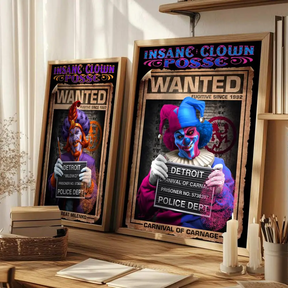 مجموعة الموسيقى I_Insane مهرج P_Posse HD قماش الكتان المشارك جدار الفن يطبع لغرفة المعيشة غرفة نوم مكتب هدية تزيين المنزل