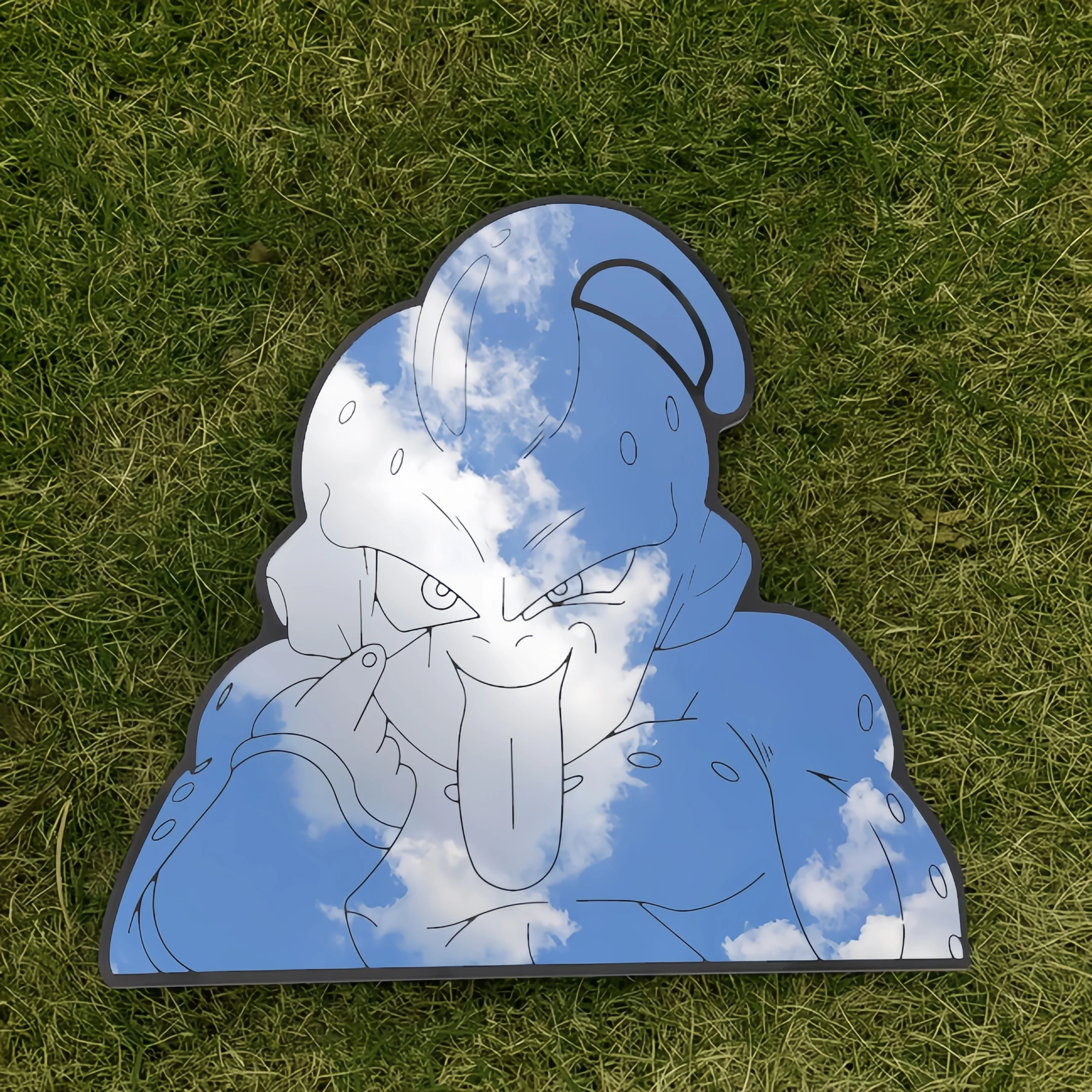 

Зеркало в форме персонажа DB Majin Buu, небьющееся, легко устанавливаемое, настенное украшение для комнаты фанатов, креативный подарок