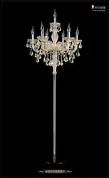 7 Lamp Modern LED Gold/Silver K9 Crystal Vertical Indoor American Luxury Floor Living Room Bedroom Home Lighting