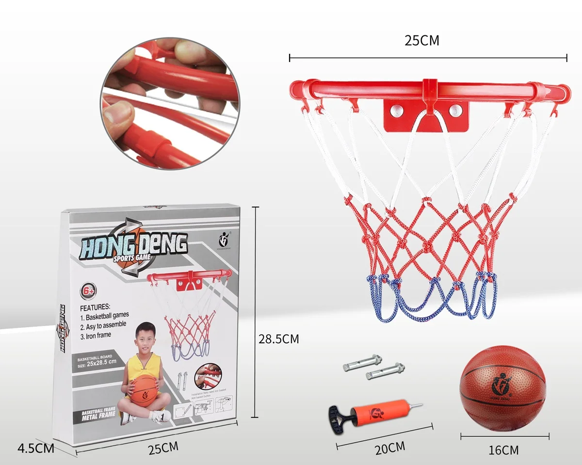 Kinder-Basketball-Set, Kunststoff-Rückwandständer, Netzsystem, lustiges Spielzeug für drinnen und draußen