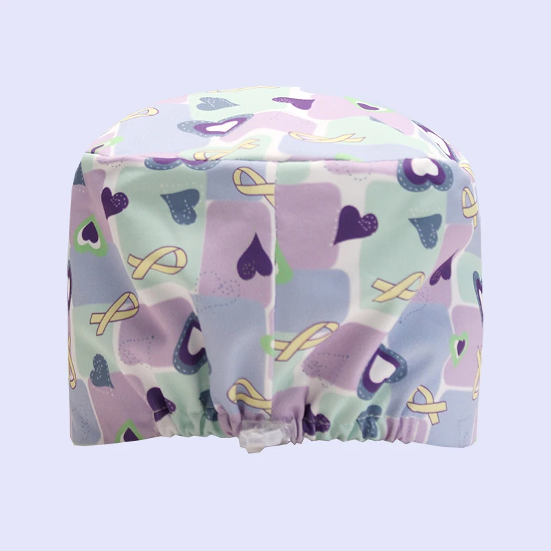 Anti-static Medical Scrub Hats Surgical Caps Silky Polyester Dental Hospital Nurse Hats for Long Hair K1023