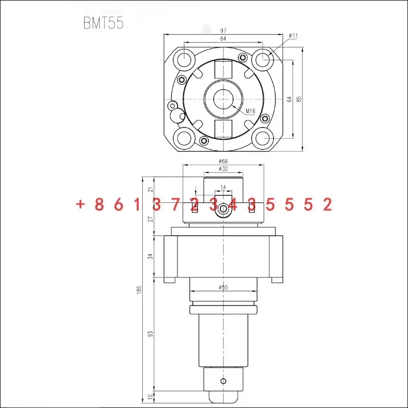 حامل أدوات برج عالي الجودة BMT40 45 BMT55 BMT65 حامل أدوات المخرطة مع قاطعة المطحنة 0 درجة مدفوعة