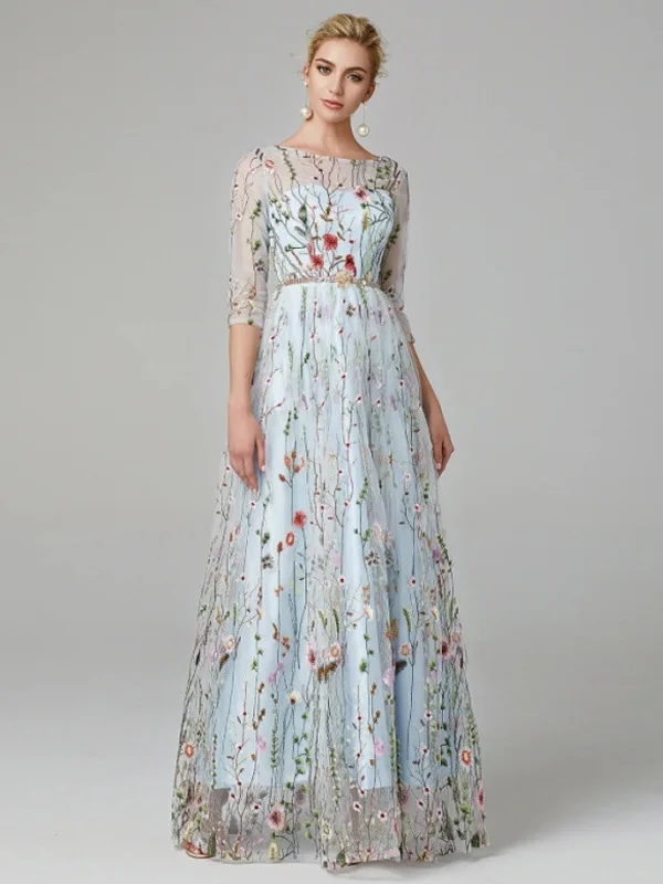 ชุดราตรีลูกไม้ยาวแบบเจ้าหญิง คอตั้งผ้ากำมะหยี่ ทรงบอลกาวน์ เอวกลาง สำหรับงานฉลองส่งท้ายปี