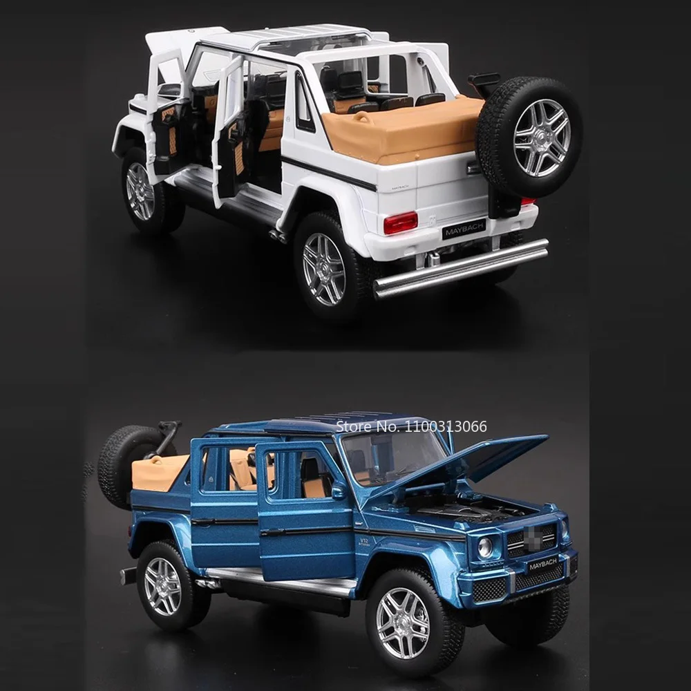 1/32 Metal Die Cast Maybach G650 Car Model with Light＆Music Pickup Truck Models Doors Opened Vehicle Toys for Boys Festival Gift