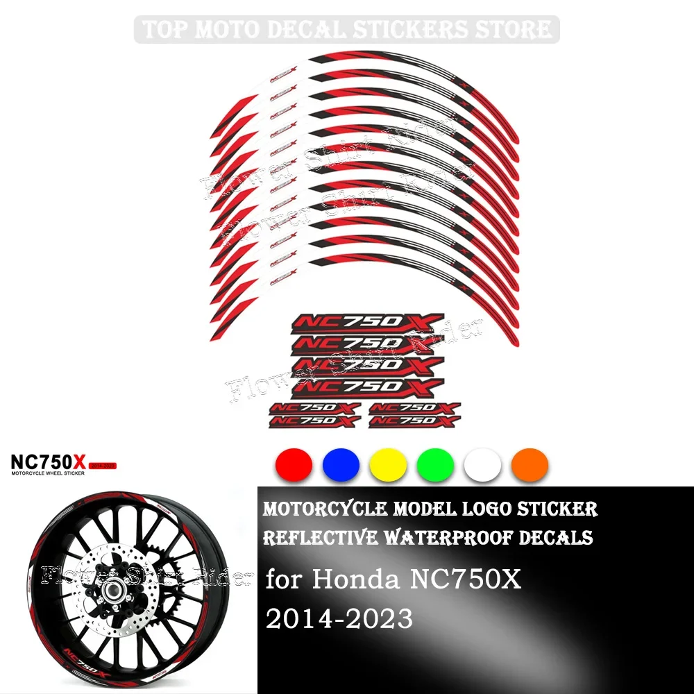 Motorcycle Wheel Sticker Waterproof Hub Decal Rim Stripe Tape 17 Inches for Honda NC750X NC750 NC 750 X 750X 2014-2023 2020 2022