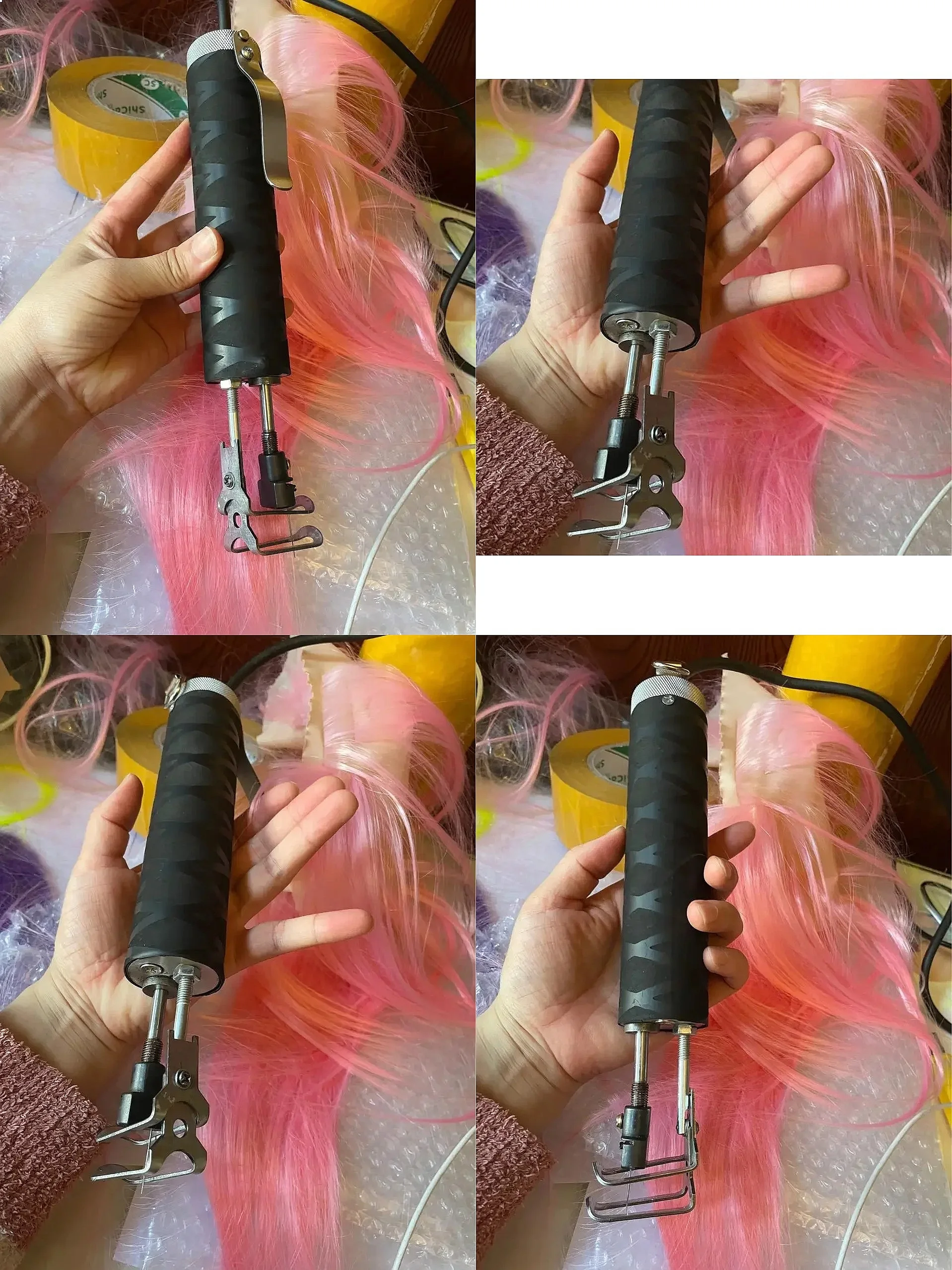 wholesale Electric Portable Wig Hair Transplant Machine Simulated Scalp Lace Wig Processing Sewing Equipment