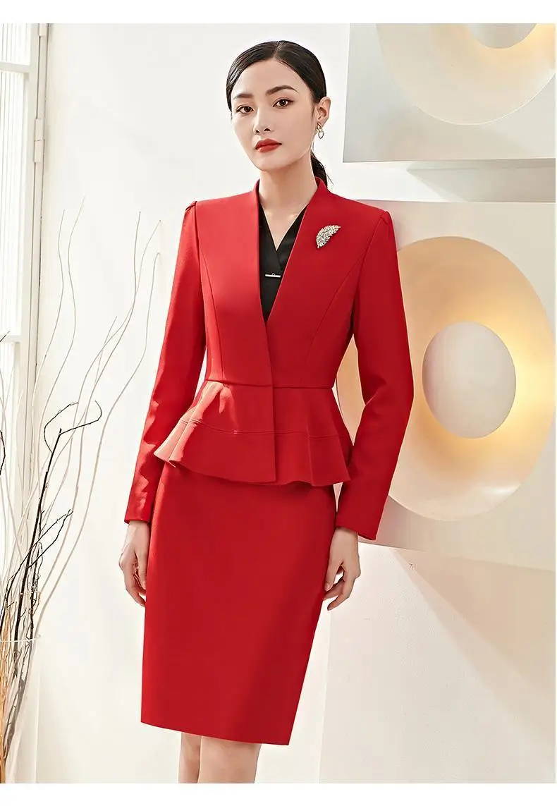 Formal Blazers Femininos for Women Professional Office Work Wear Autumn Winter OL Styles Career Interview Outfits Skirt Suits