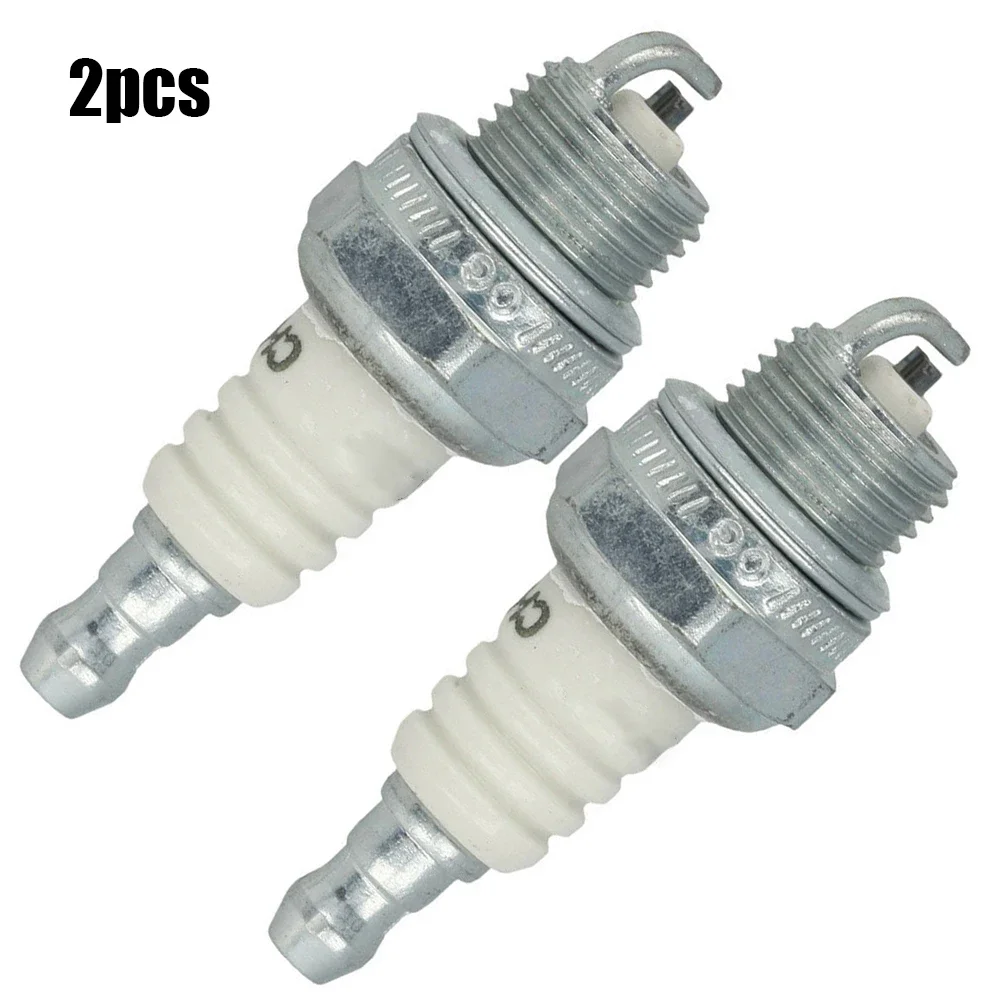 2 PCS For Champion RCJ7Y Spark Plug Gasoline Chainsaw Brush Cutter Summer Garden Lawn Mower Power Tool Part Equipment Accessory