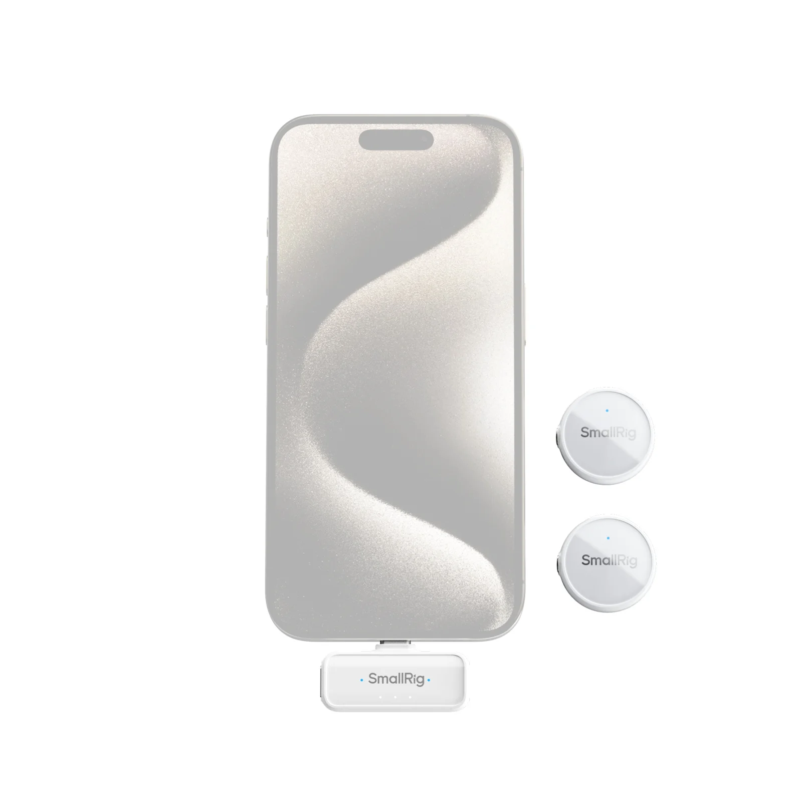 Smallrig S60 mikrofon nirkabel, USB-C putih 300m kinerja tinggi transmisi sinyal mikrofon Mini 48khz rekaman Audio 24-bit