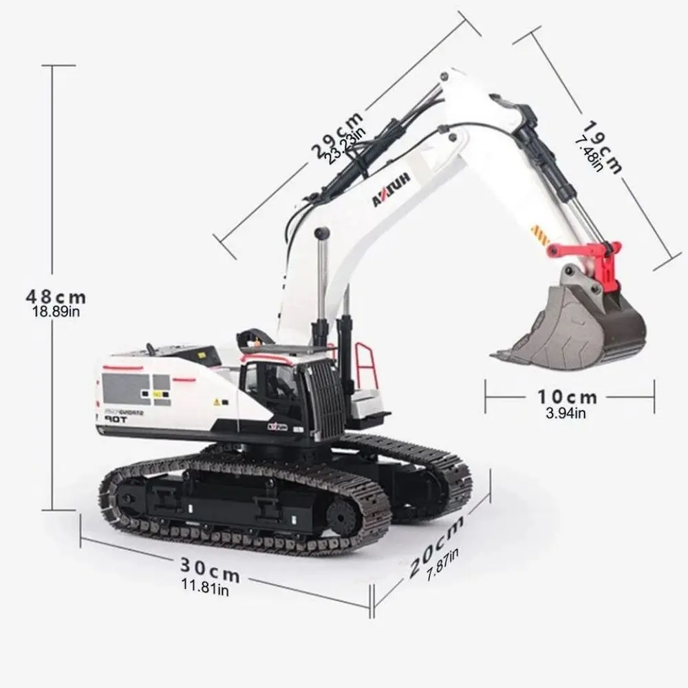 HUINA 1594 metalowy koparka RC 1/14 elektryczny Heavy Duty 22 kanały zdalnie sterowany Model koparki samochody zabawkowe dla chłopca dorosłych