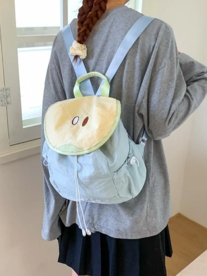 Small niche design backpack, fruit college style girl's personality, simple and large capacity student backpack
