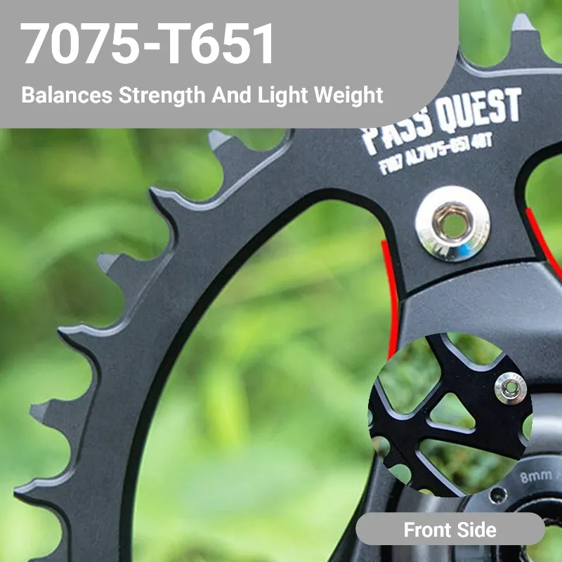 Звездочка PASS QUEST 107BCD для шатунов SRAM Rival 4 Bolt 1x AXS 12 скоростей круглая/овальная узкая/широкая