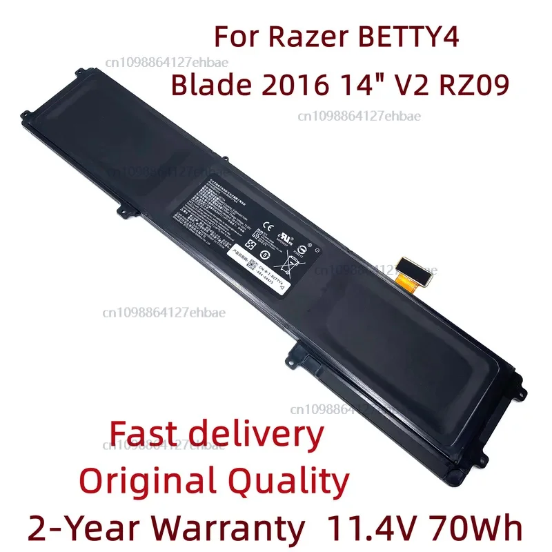 

New BETTY4 Laptop Battery For Razer Blade 2016 14" V2 Series RZ09-0195 RZ09-0165 RZ09-01953E72 RZ09-01953E71 RZ09-01952E31