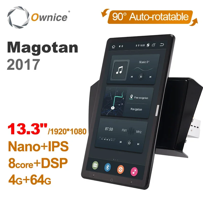 

Автомобильный DVD-плеер Tesla style PX6, 13,3 дюйма, Android 10,0, автоповоротный 1920*1080 IPS-навигатор, GPS для VW Magotan 2017, автомагнитола