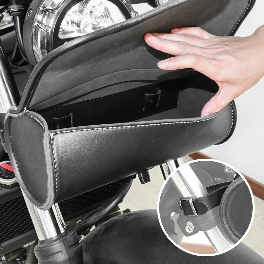 

Motorcycle Luggage Storage Pouch Moto Backpack PU Leather Motorcycle Bag