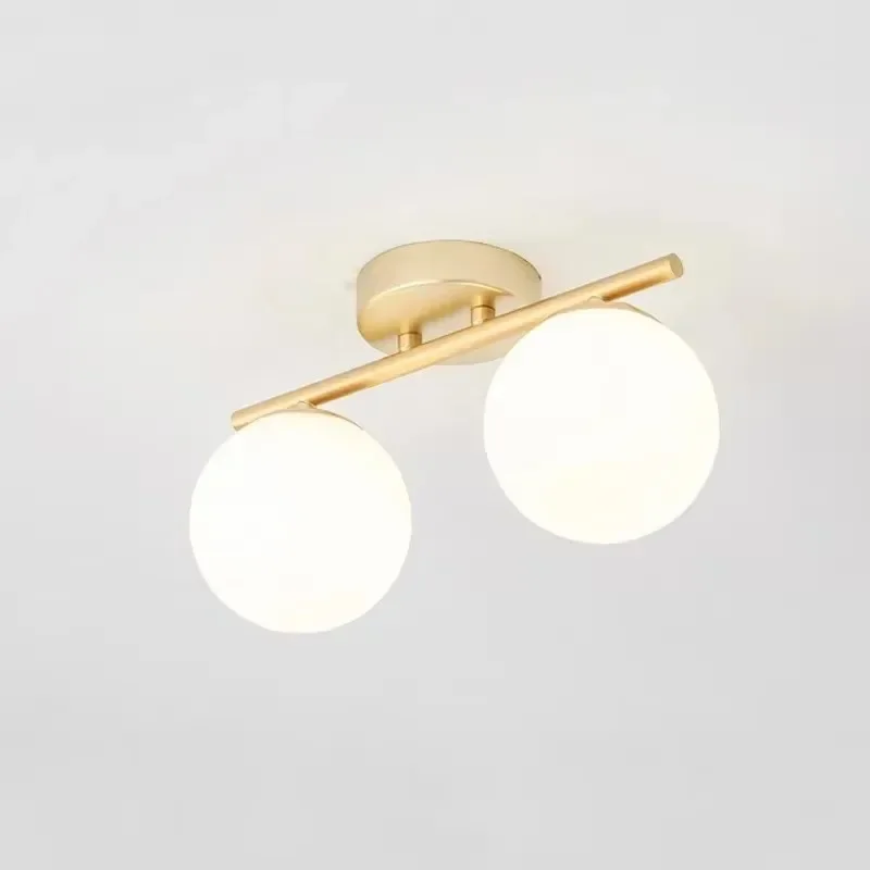 

Nordic Iron Glass Lamp Corridor Aisle Simple Modern Creative Personality Gold LED Ceiling Light Entrance Cloakroom Balcony Light