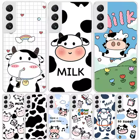 Dairy Cattle Cow Speckle Cute Phone Case For Samsung Galaxy S25 S24 S23 S22 S21 FE S20 Ultra S10 Plus Art Customized Coque Capa