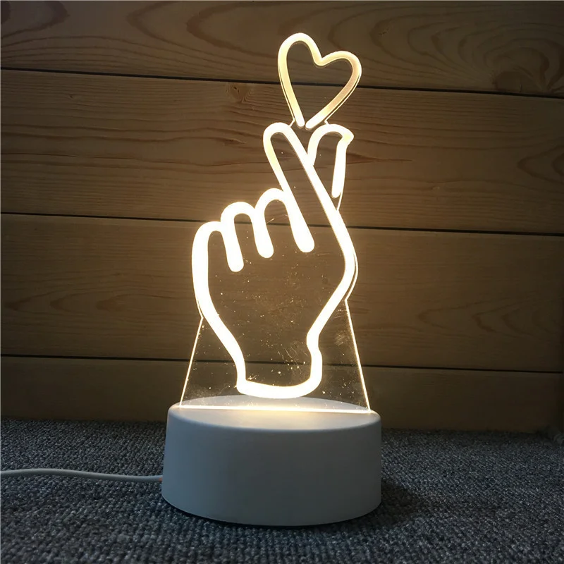 

Novelty Lighting 3D Acrylic LED Night Light USB Powered Bedroom Bedside Decor Night Lamp Birthday Kid Gifts Table Ornaments