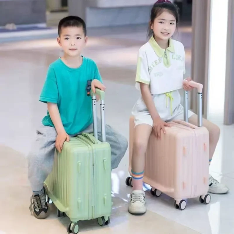 Carry-On Cute Bag with Wheels Trolley Box Travel Wheel Rolling Suitcase Ride-on Suitcase for Kids Children\'s Travel Suitcase