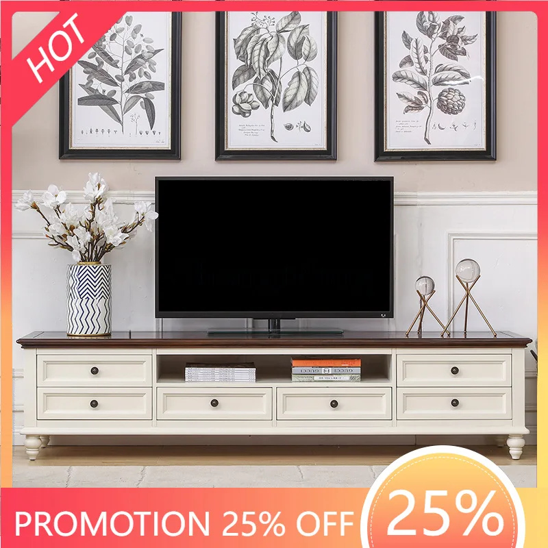 

FG solid wood TV cabinet coffee table combination cabinet video cabinet living room furniture combination small apartment