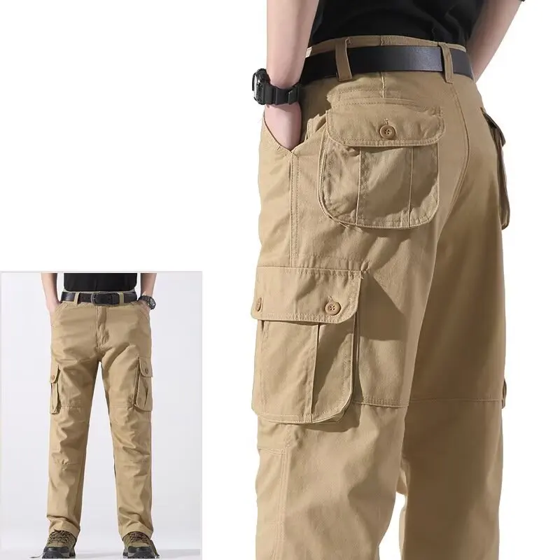 

Men Fashion Formal Casual Plus Size Cargo Pants Men Loose Straight Elasticity Pants Safari Style Fashion Comfortable Trousers