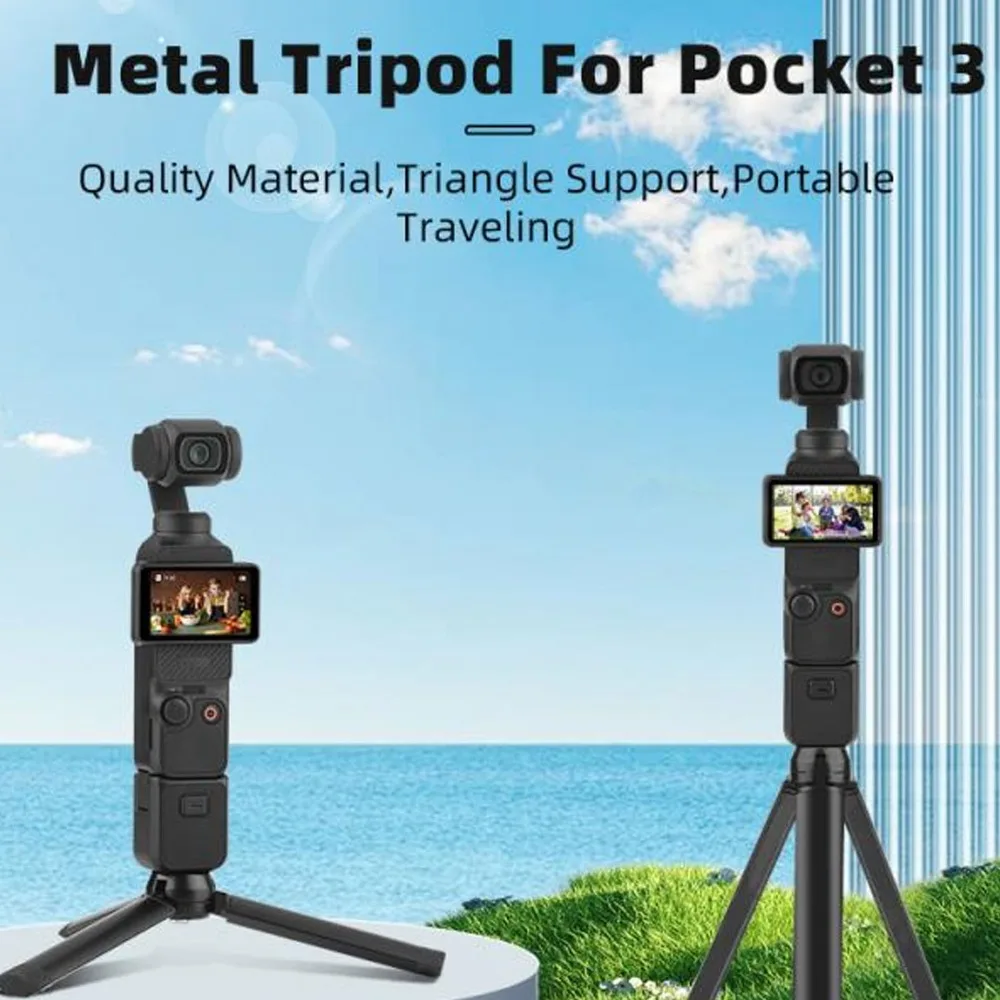 Foldable Mini Vlog Tripod 1/4 Screw with Matching Wrench｜ Multifunctional Camera Stabilizer Tripod for OSMO POCKET 3